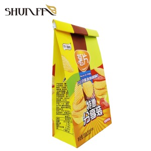 Patatine di carta a fondo quadrato Snack Food Baking Flavor Tin Tie Packing Bag