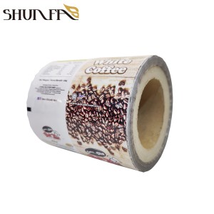 Engros brugerdefinerede trykte laminerende plastposepose Kaffe Mademballage Roll Film