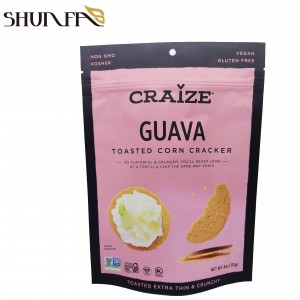 Riutilizzabile Anti-Deterioramento Toast Cracker Stand-up Pouch Snack Food Packaging Zipper Bag