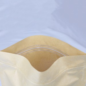 Spot Wholesale Maaaring I-customize ang Degradable Environmental Protection Eight Side Sealed Window Kraft Paper Bag