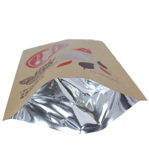 Mos Printing Food Grade Nut Packaging Sta-up pera Kraft Paper Bag Cum Fenestra