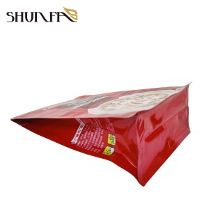 Brugerdefineret pakkepose Majsmel Food Grade otte-sidet forsegling, flad bund emballagepose