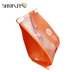 Prilagođena narandžasta štampana ambalaža s prozirnim prozorom Mala vrećica za pekare za kruh