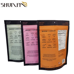 Resusable Anti-Deterioration Toast Cracker Stand-up Pouch Snack Food Packaging Zipper Bag