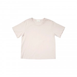 Vaaleanpunainen yksinkertainen monipuolinen painettu T-paita