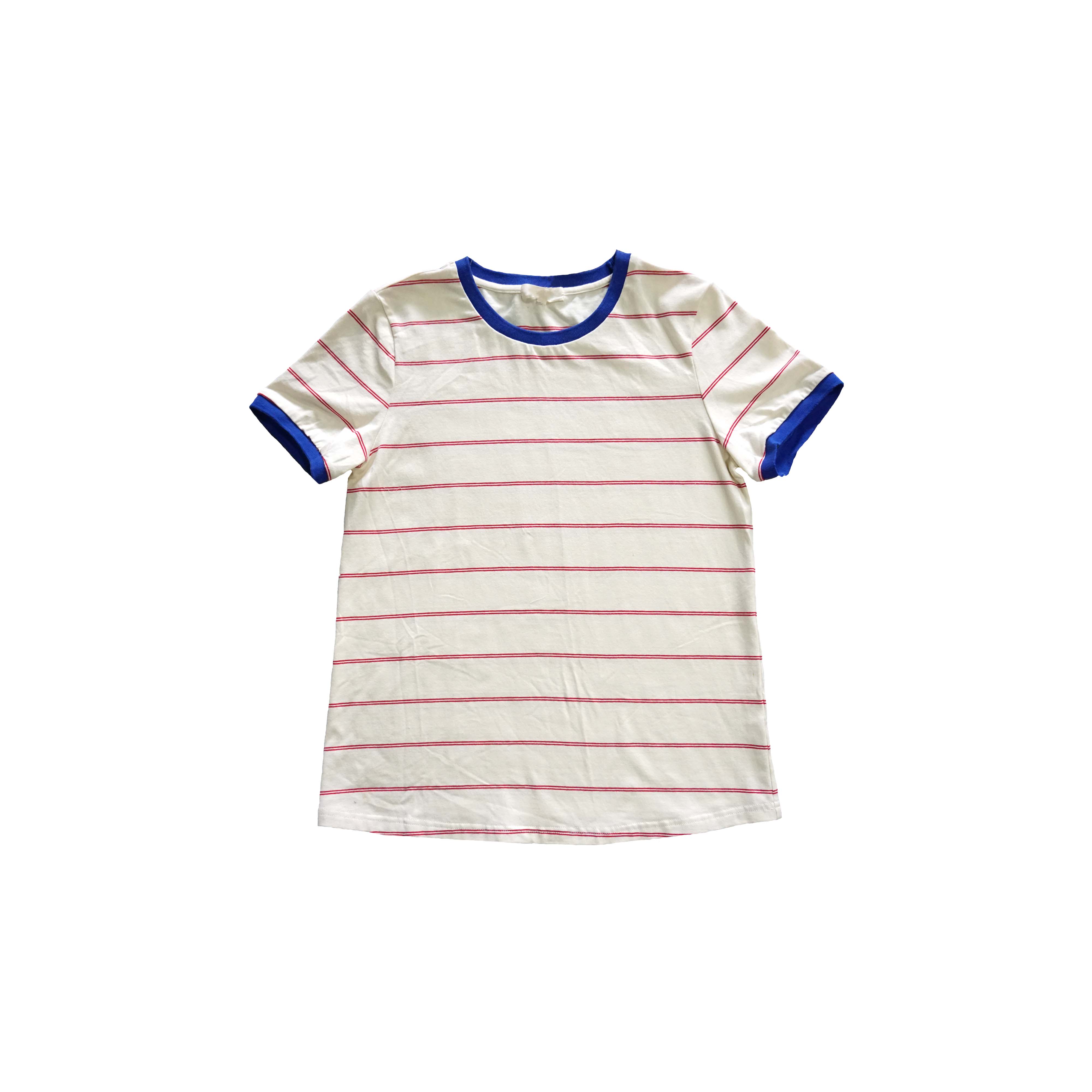 Yksinkertainen ja muodikas punaraidallinen vanhemman ja lapsen aprikoosi T-paita