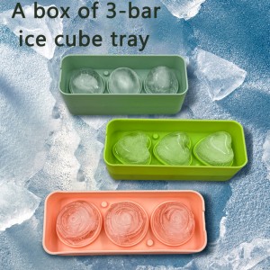 Silicone 3 cavity ice cube tray ine chivharo