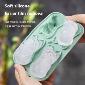 4 hålrum bulldog Ice Grid Mold iskubbricka bollmakare silikonform