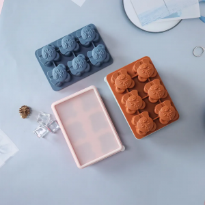 စိတ်ကြိုက် Eco-Friendly တာရှည်ခံ လွယ်ကူစွာ ဖြန့်ချိနိုင်သော Ice Cube Molds Silicone Ice Cream Mold Tiger Shaped Silicone Ice Tray