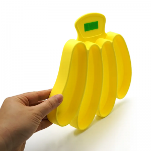 Pjatë për ushqyerje foshnjash nga silikoni i thjeshtë dhe i pastër i ushqimit në formë bananeje të personalizuar me ndarës