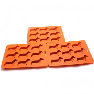 Custom Cute Dog Shape Non-toxic 9 Cavity Food Grade Silicone Ice Cube Tray Mold