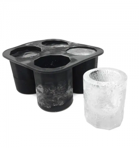 4 tazze di muffa di vetro di ghiaccio in silicone, fabricatore di vetru di ghiaccio, muffa di ghiaccio in silicone