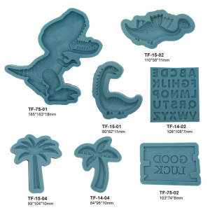 Dinosauruspargi teemaline koogikaunistus DIY värviline loominguline šokolaadist silikoonvorm