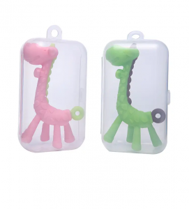 Brez BPA Cute Animal Shape Baby Teething Chow Toys Smešna silikonska igrača Mehko grizalo
