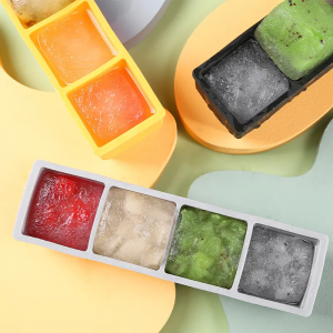 Square Ice Ball Cube Maker Mold Trays Custom Logo Round Ice Cream Mold Silicone Ice Cube Tray With Lid