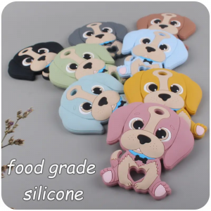 Puer Toy Accessories Bpa Free Baby Toys Currus canis animalia Diy Monile Pendant Silicone infantem Teethers