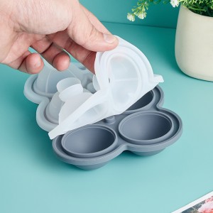 Silicone 6 cavity ice ball maker lid ye whisky