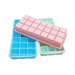 21 cavity Silicon Ice Cube Tray With Silicone Lid