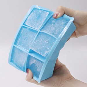 Bandeja para cubos de gelo de silicone com 6 cavidades