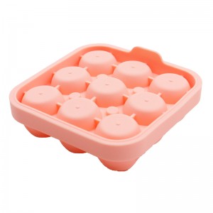 Silicone 9 cavity rose ice ball maker don whiskey