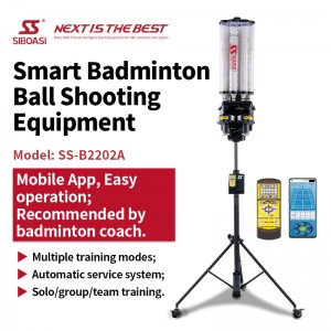 B2022A Siboasi Feeding Badminton Machine loro Remote lan Mobile kontrol