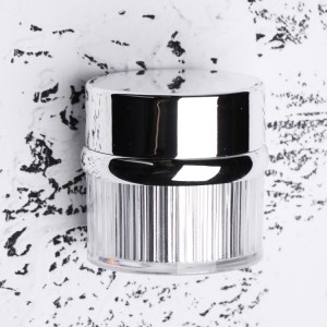 Luxury cosmetic packaging 5g 10g silver acrylic unique shape jars 5ml with screw cap
