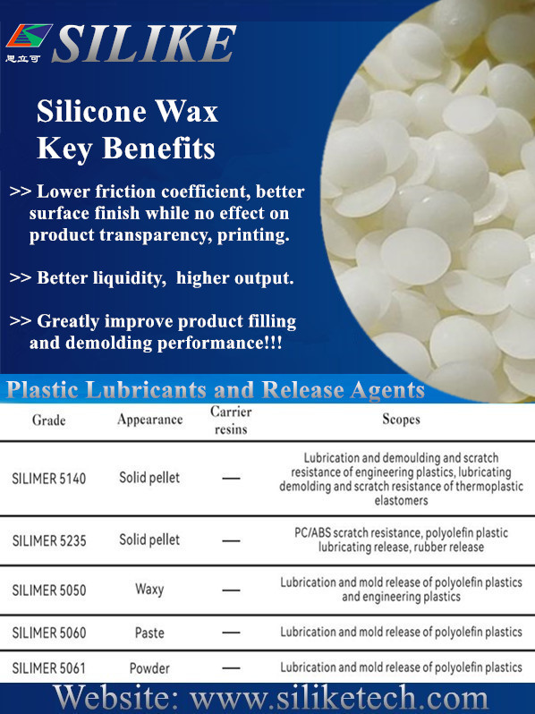 SILIKE सिलिकॉन वैक्स थर्माप्लास्टिक उत्पादों के लिए प्लास्टिक स्नेहक और रिलीज एजेंट