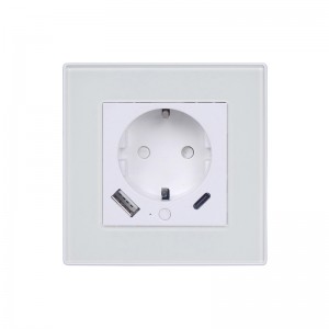 Tuya WiFi Smart in wall socket with 2 USB Ports, Type A + Type C, 10A or 16A EU plug