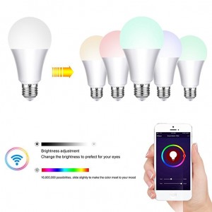 Tuya Smart Wi-Fi LED lemputė, 7W RGB, E27 Suderinamas su , Alexa, Google Home