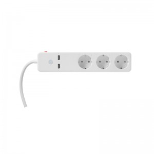 Tuya EU Smart Power Strip 16A with Surge Protector, 3 AC Outlets and 2 USB ports, with Timer Schedule