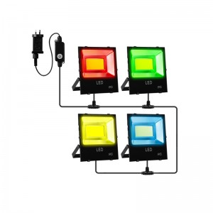 Tuya Smart LED Flood Light, 16 මිලියන වර්ණ IP65 ජල ආරක්ෂිත, විවිධ දර්ශන මාදිලි, 4-Packs 2.4Ghz