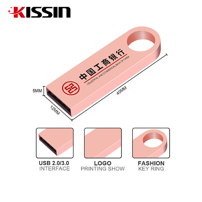 Pendrives USB de metal com logotipo personalizado da Kissin