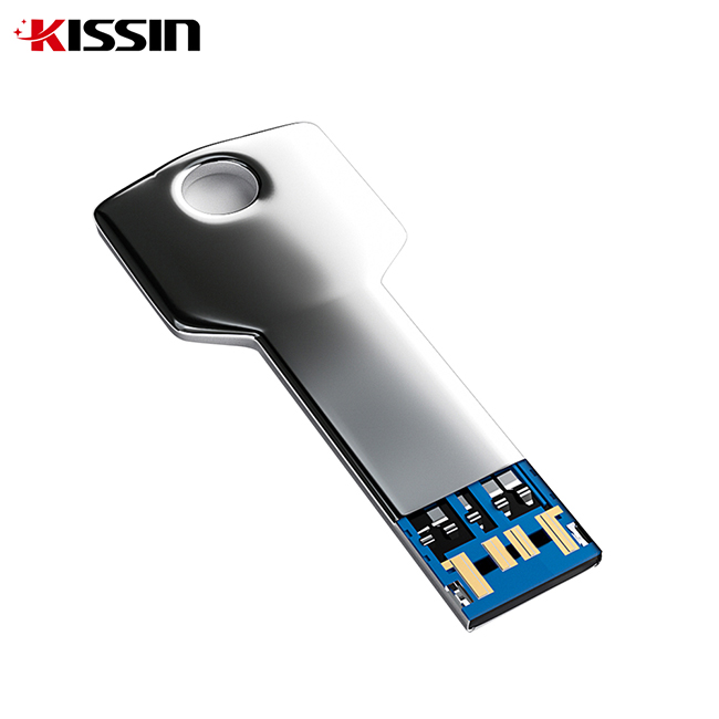 Kissin Factory Outlet Metal USB Flash Drive Chave Logotipo Personalizado