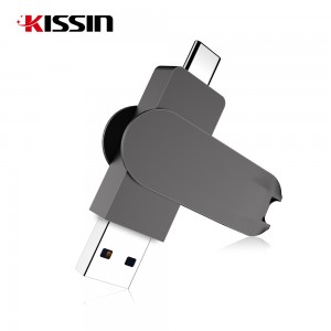 SSD externo de alta velocidade Kissin USB 3.2 e interface dual Tpyc-C