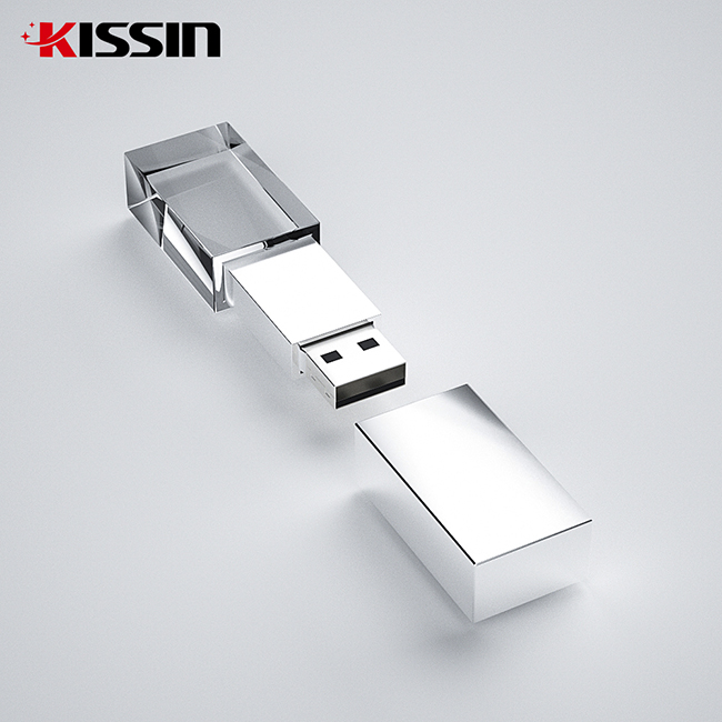 Մեծածախ բյուրեղյա USB ֆլեշ կրիչներ, հարմարեցված փորագրված 3D պատկերանշան Crystal USB Stick