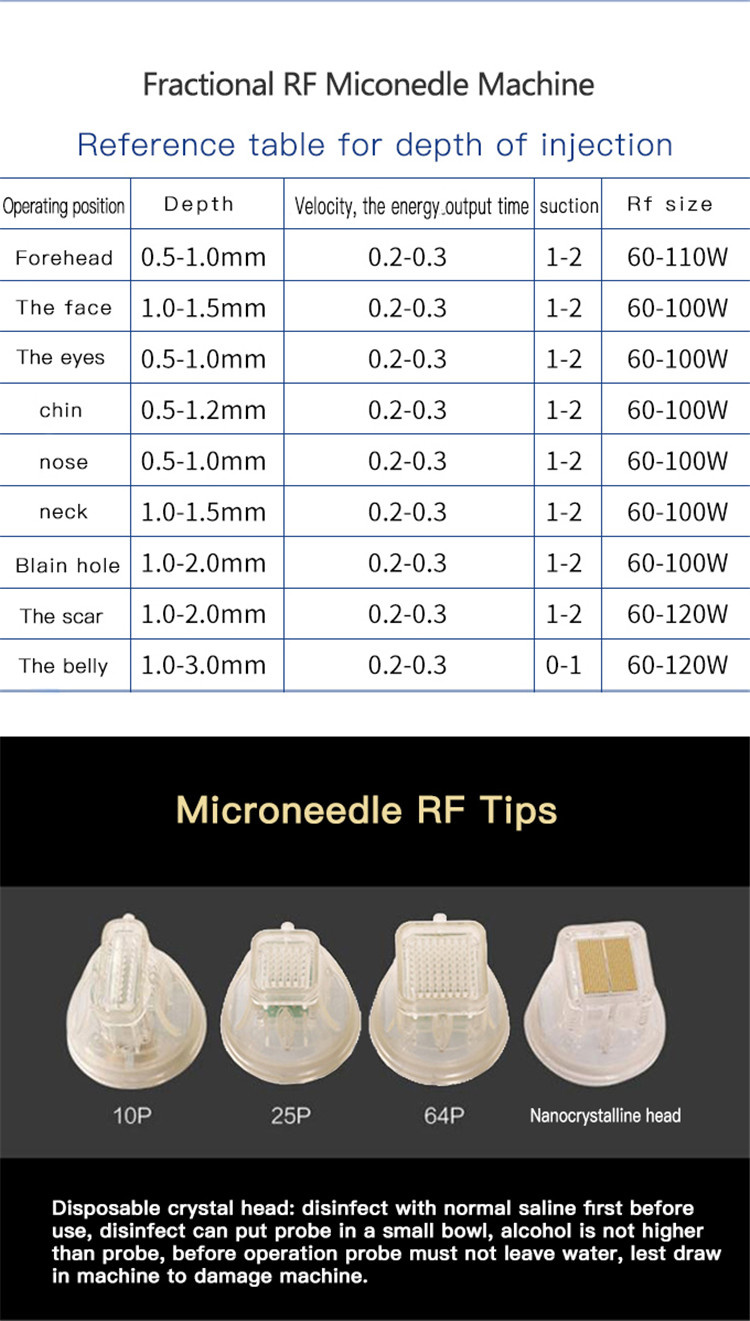 RF Microneedling Portable Fractional Face Lifting Skin Tightening Machine