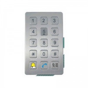 3×5 layout rugged metal keypad for outdoor