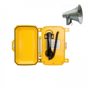 Industrial Weatherproof Telephone With beacon light and loudspeaker for Tunnel Project