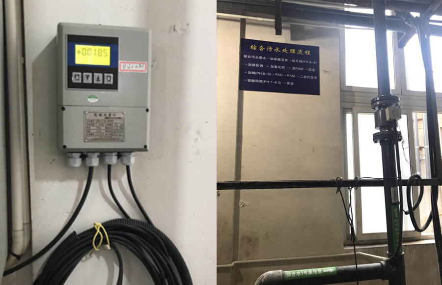 Sinomeasure magnetic flowmeter used in Shanghai Zhongxin Hardware Co., Ltd.