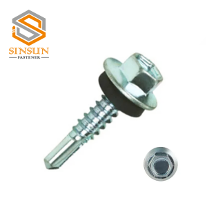 Hex Head Self Drilling Screws With Sigle black  PVC Washer