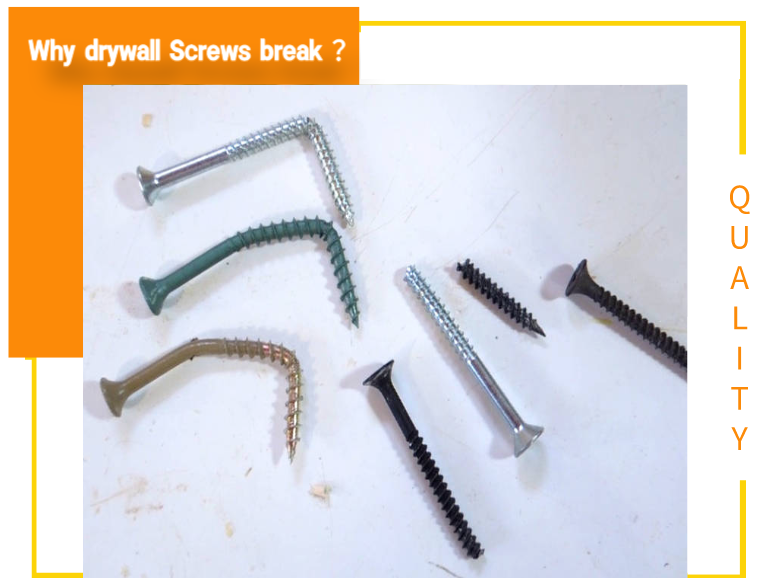 What factors can cause drywall nails to break during use?