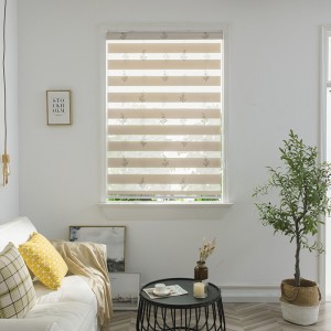 Various Embroidery Zebra Blinds Made to Measure Size Electirc Mechanical Zebra Roller Blinds