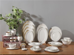 Porcelain Tabletop Khoom nrog Plating