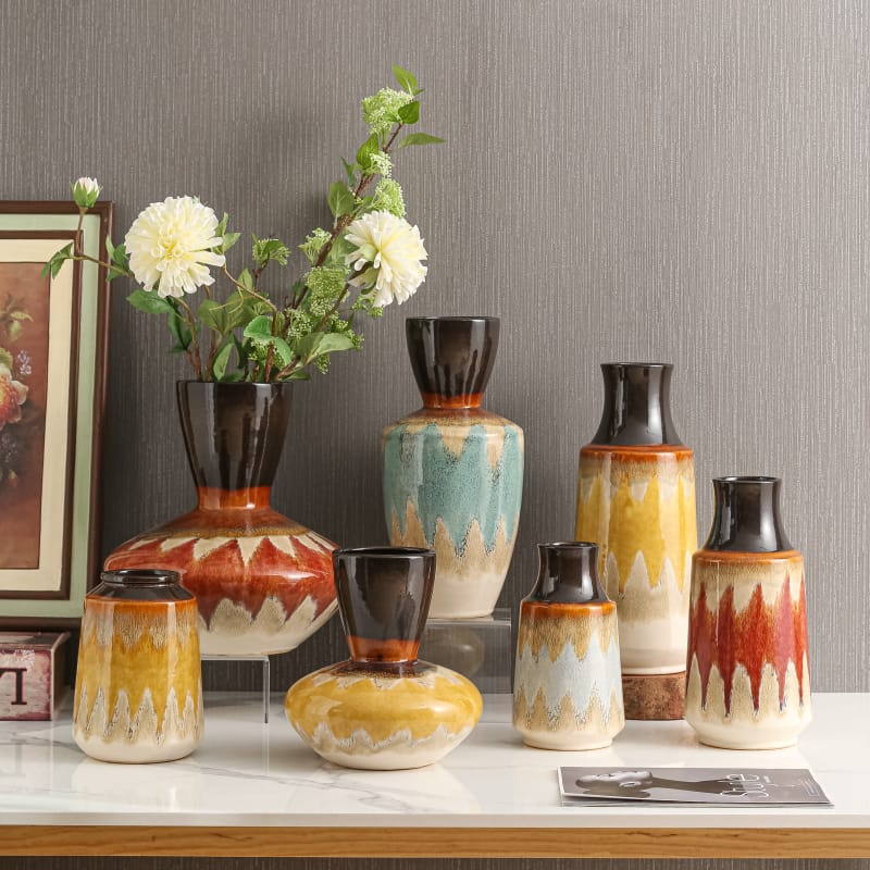 Keramična glazirana vaza za moderno dekoracijo doma Prikazana slika