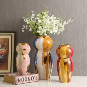 Moderna modna okrasna keramična vaza z glazuro in prevleko