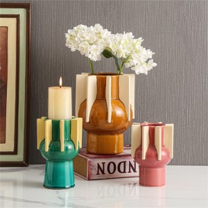 Винтидж цветна домакинска ваза с венчелистчета