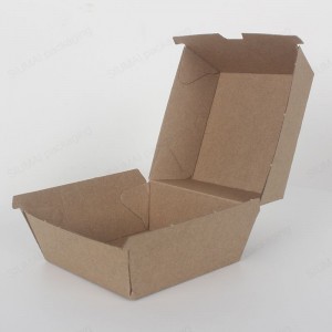 Geriffelde Kraft Paper Burger Box