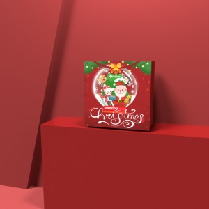 Кутија за пакување со добар квалитет за среќен божиќен подарок за колачиња и бонбони