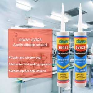 SV628 Acetic Silicone sealant kanggo Jendela lan Lawang
