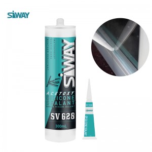 SV628 sealant silicone soilleir uisge